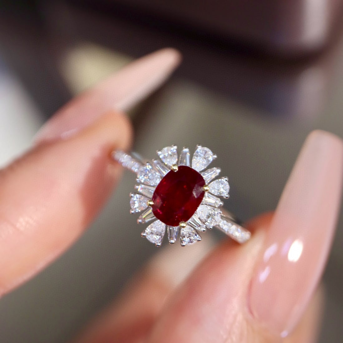 14k Gold 1.52 Ctw Natural Ruby & Diamond Ring - 5