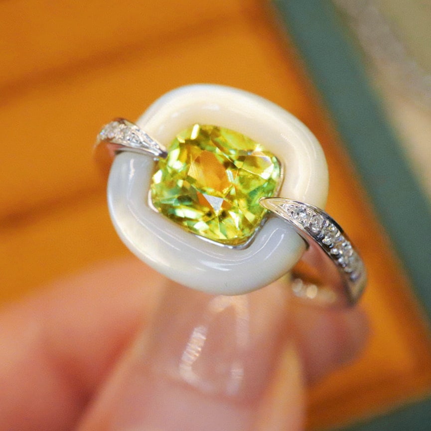 14k Gold 1.88 Ctw Natural Chrysoberyl & Diamond Ring - 2