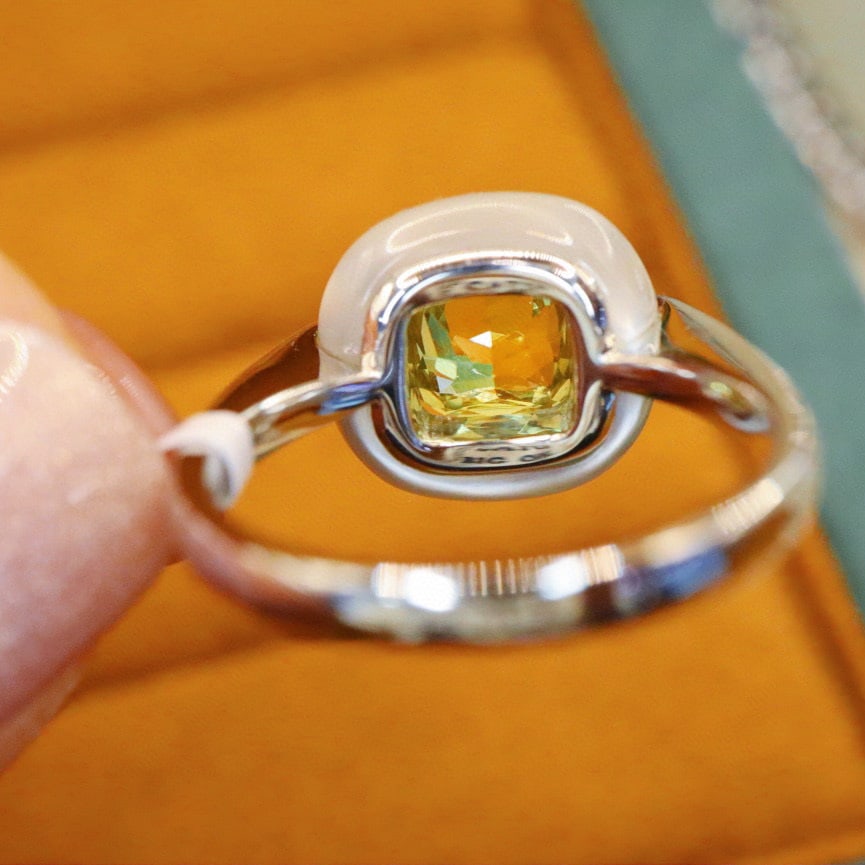 14k Gold 1.88 Ctw Natural Chrysoberyl & Diamond Ring - 4