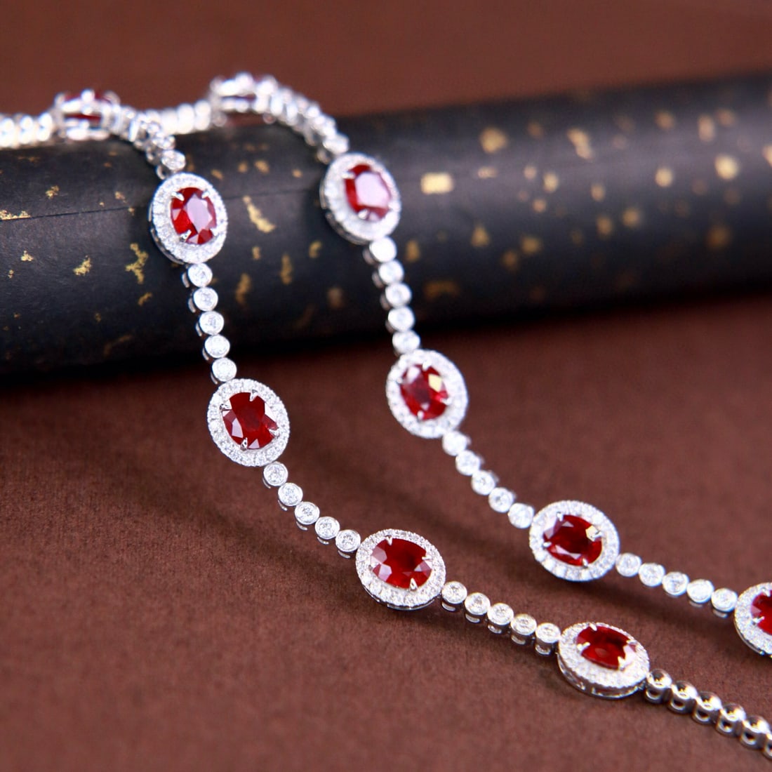 14k Gold 1.93 Ctw Natural Ruby & Diamond Bracelet - 2