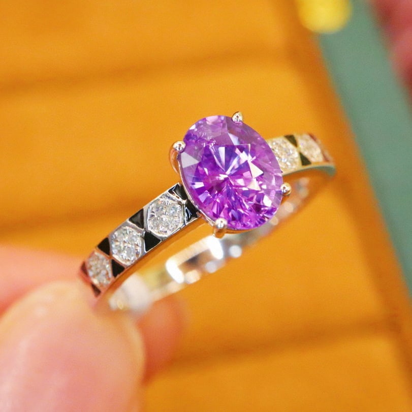 14k Gold 1.39 Ctw Natural Sapphire & Diamond Ring - 3