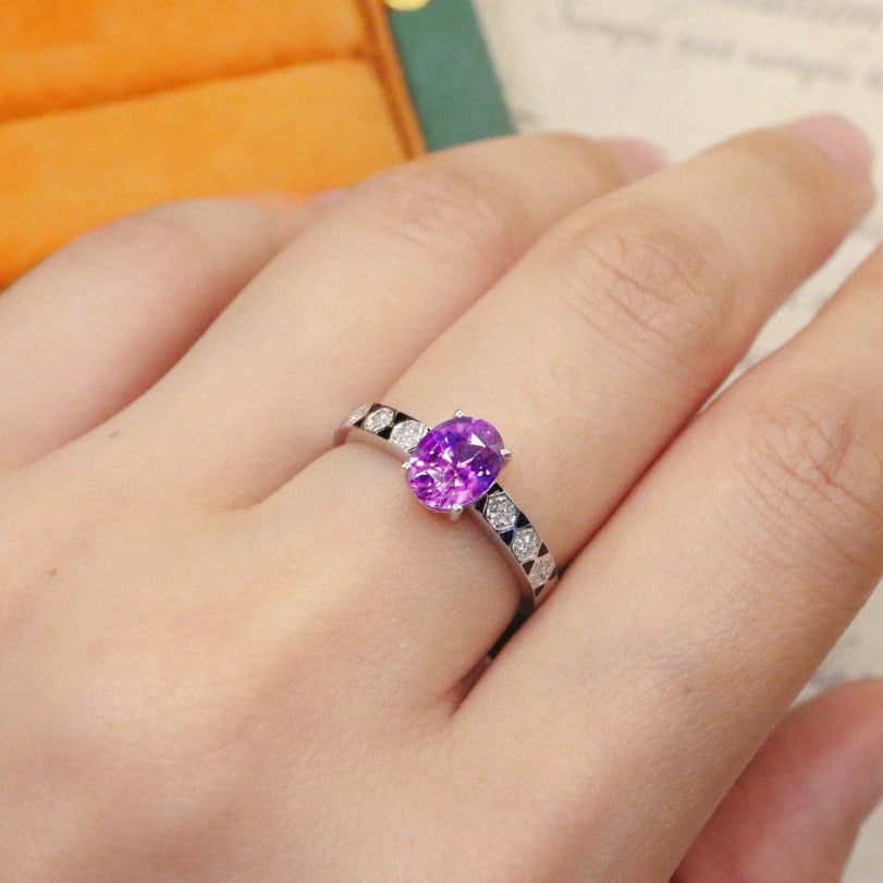 14k Gold 1.39 Ctw Natural Sapphire & Diamond Ring - 5