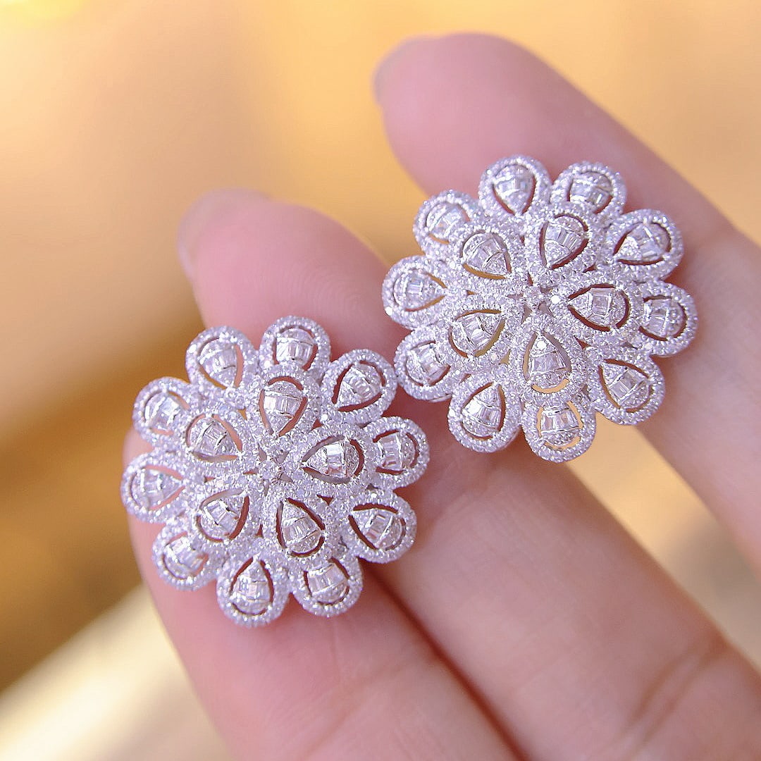 14k Gold 1.7 Ct Natural H Diamond Earrings - 5
