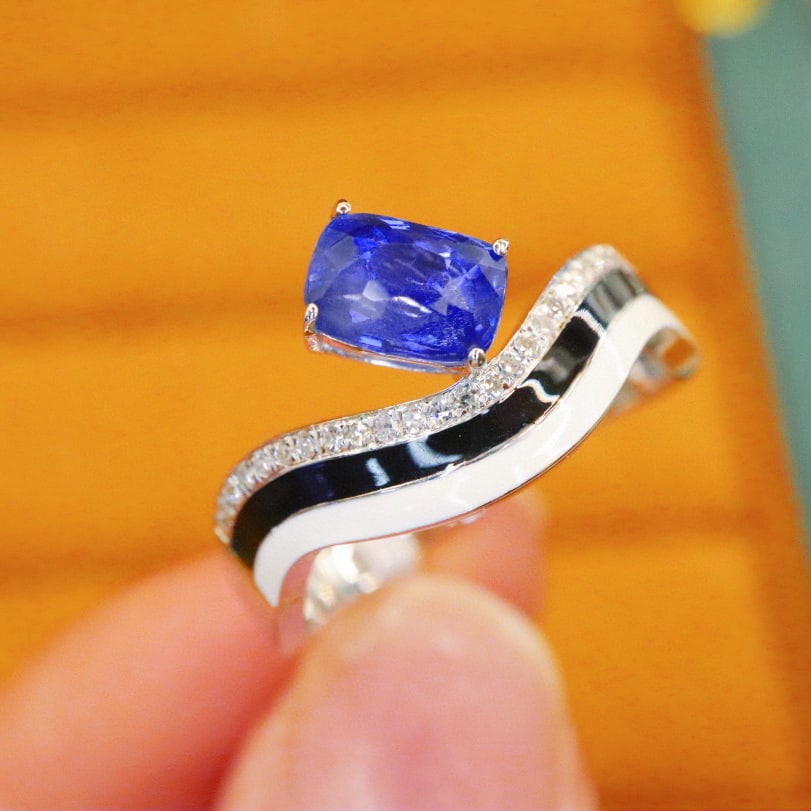 14k Gold 1.12 Ctw Natural Sapphire & Diamond Ring - 3