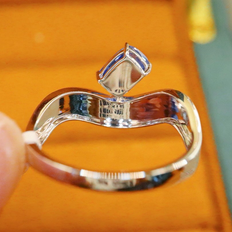 14k Gold 1.12 Ctw Natural Sapphire & Diamond Ring - 4