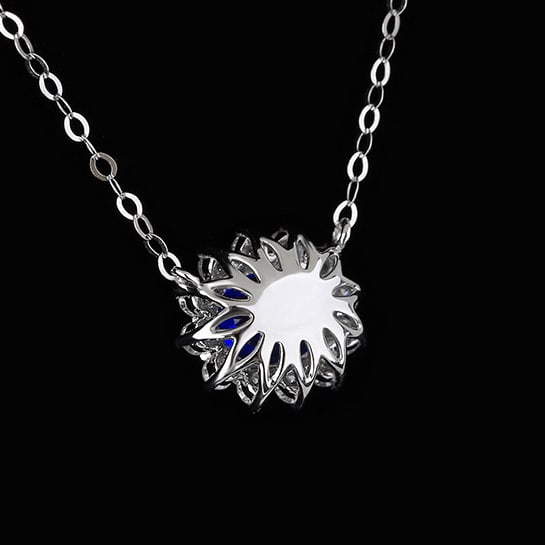 14k Gold 1.22 Ct Natural Sapphire & Diamond Necklace - 3