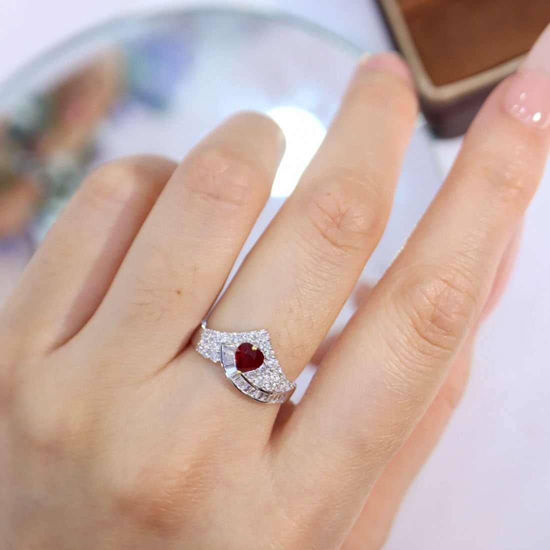 14k Gold 1.08 Ctw Natural Ruby & Diamond Ring - 4