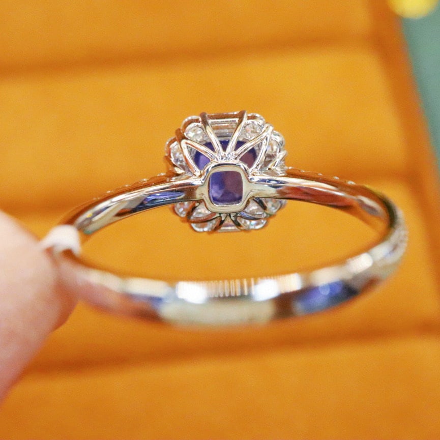 14k Gold 1.45 Ctw Natural Sapphire & Diamond Ring - 4