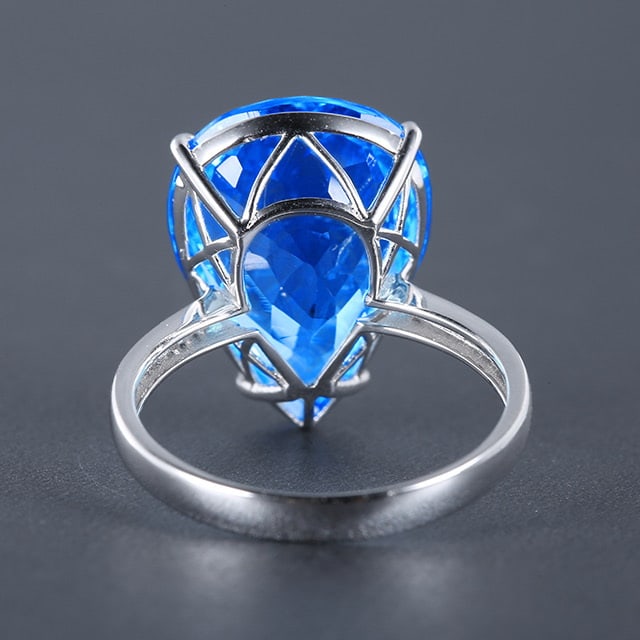 14k Gold 10.62 Ctw Natural Topaz & Diamond Ring - 4