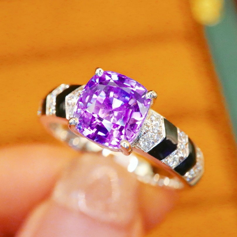 14k Gold 2.21 Ctw Natural Sapphire & Diamond Ring - 2