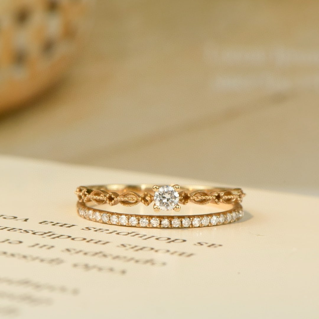 14k Gold 0.35 Ct Natural H Diamond Ring: Ref:230976311 // gold content:14k gold // ring size:7. 25us // // main gemstone:diamond // shape:round // carat weight:0. 35ct // clarity grade:vs-si // color:h // treatment:natural // cut grade:g //