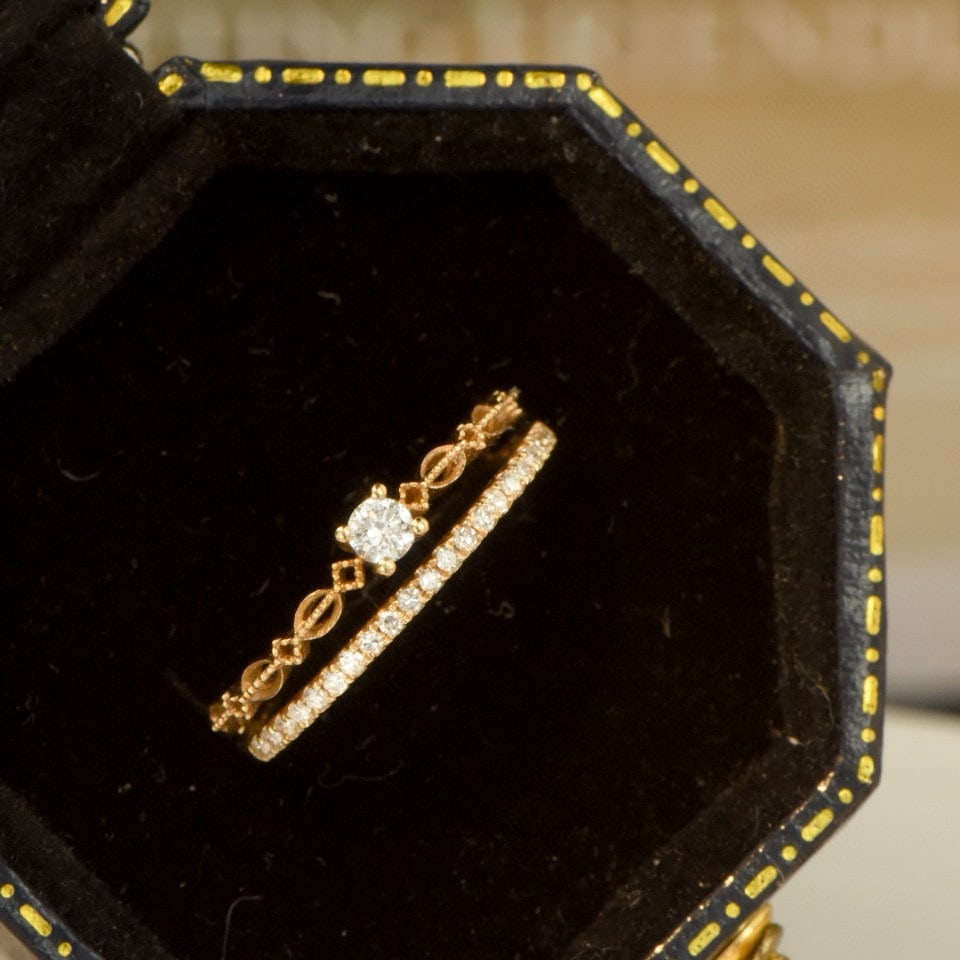 14k Gold 0.35 Ct Natural H Diamond Ring - 5