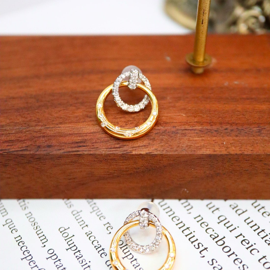 14k Gold 0.40 Ct Natural H Diamond Earrings - 2