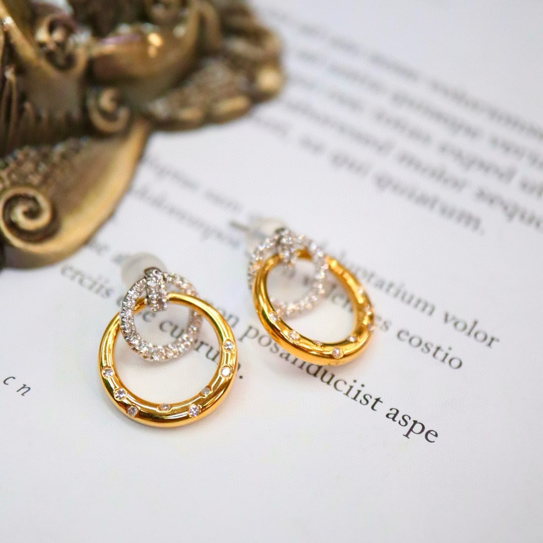 14k Gold 0.40 Ct Natural H Diamond Earrings - 7