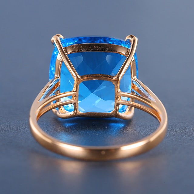 14k Gold 10.66 Ctw Natural Topaz & Diamond Ring - 2