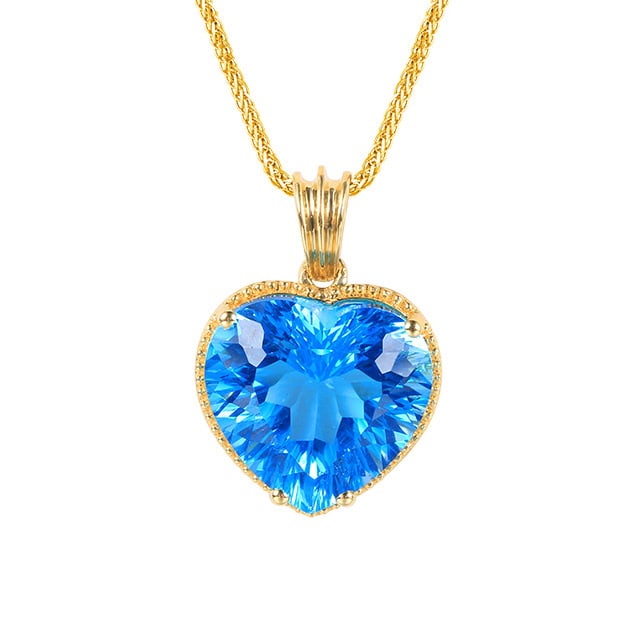 14k Gold 8.45 Ct Natural Topaz Pendant( Without Chain ) - 5