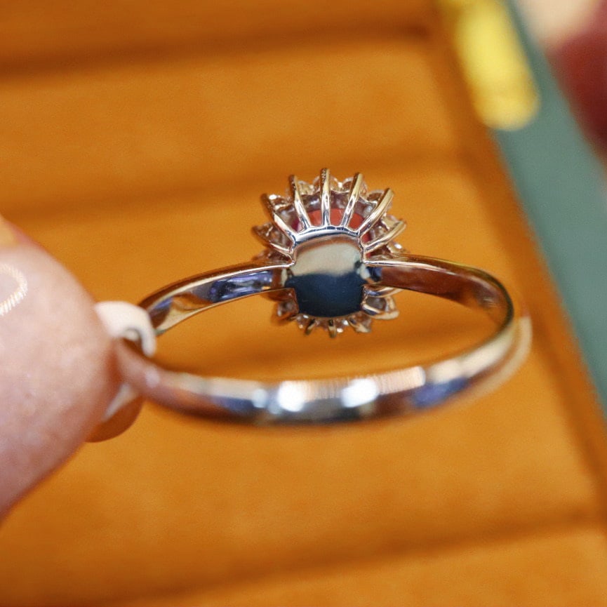 14k Gold 1.44 Ctw Natural Padparadscha Sapphire & Diamond Ring - 4