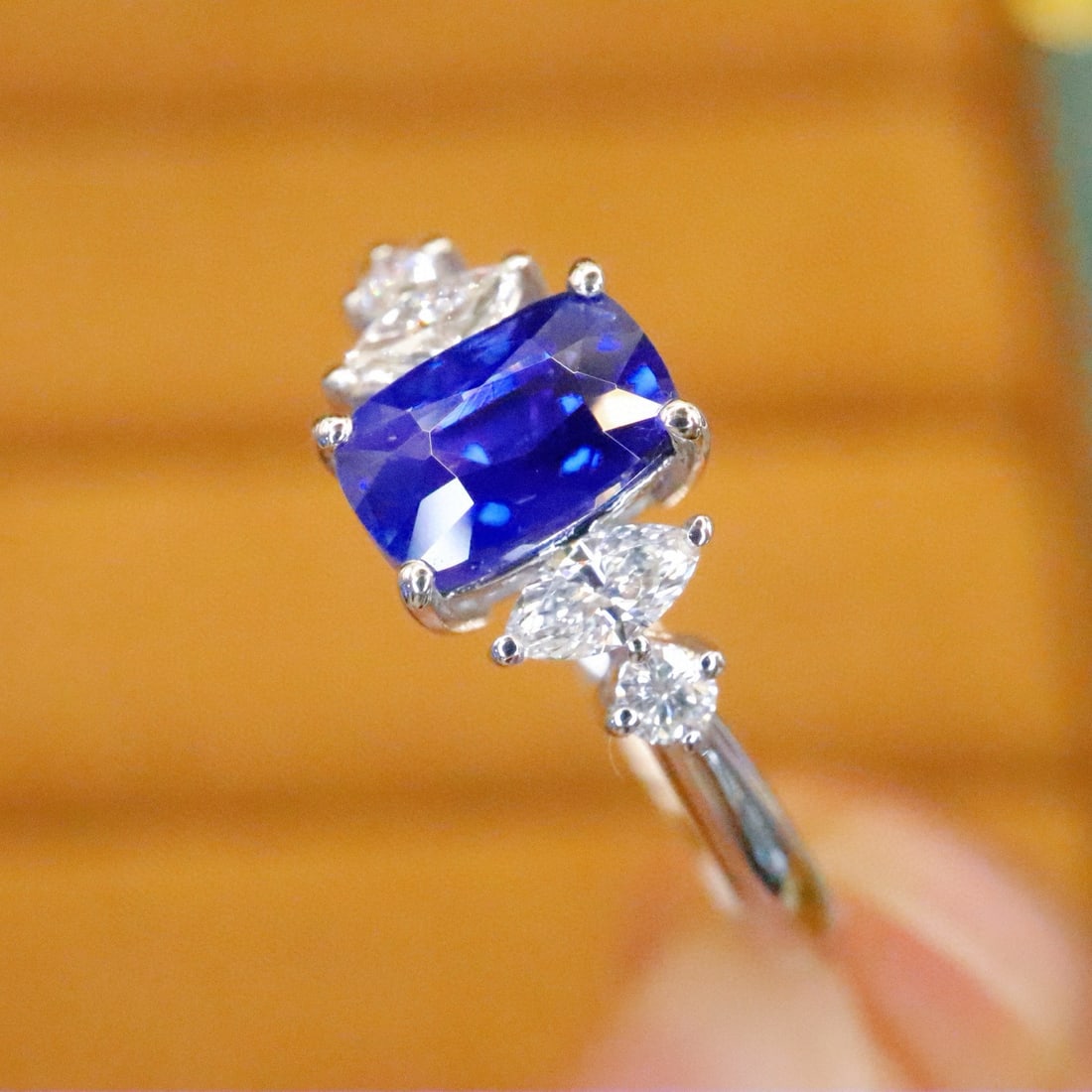 14k Gold 1.22 Ctw Natural Sapphire & Diamond Ring - 2