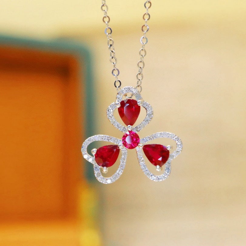 14k Gold 1.01 Ctw Natural Ruby & Diamond Pendant( Without Chain ): Ref:230976363 // gold content:14k gold // main gemstone:ruby // shape:multiply // carat weight:0. 86ct // color:red // treatment:natural // // adjacent gemstone 2 : diamond // number of stones:52 // s