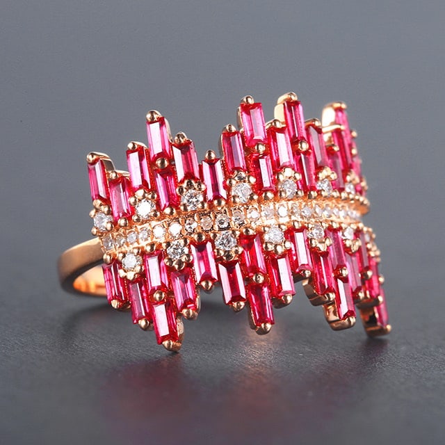14k Gold 1.55 Ctw Natural Ruby & Diamond Ring - 3