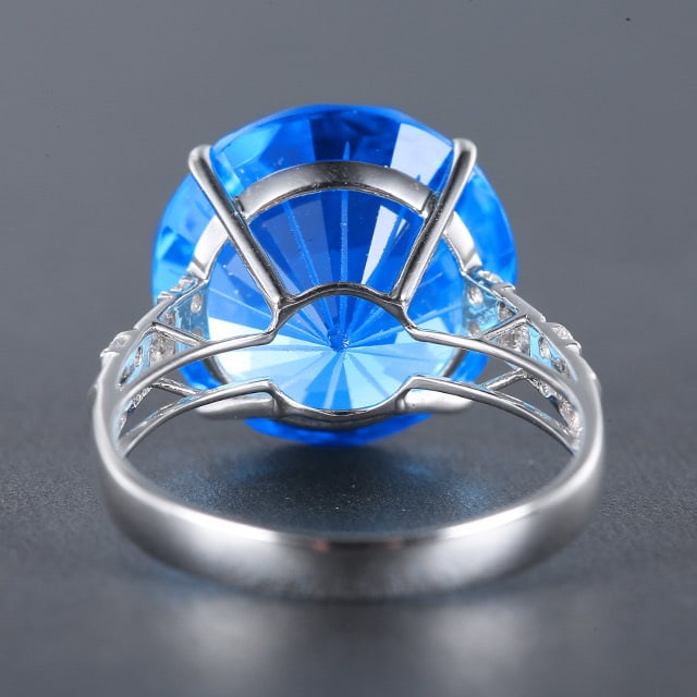 14k Gold 12.73 Ctw Natural Topaz & Diamond Ring - 4
