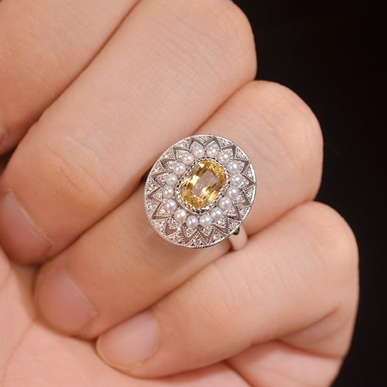 14k Gold 1.98 Ctw Natural Sapphire & Diamond Ring - 5