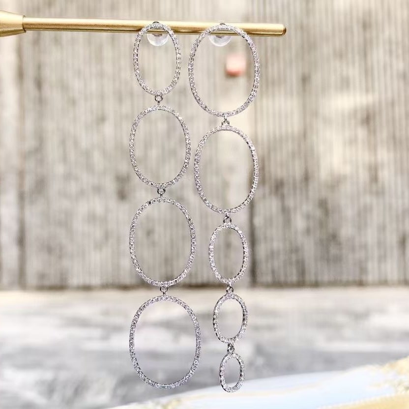 14k Gold 1.08 Ct Natural H Diamond Earrings - 4