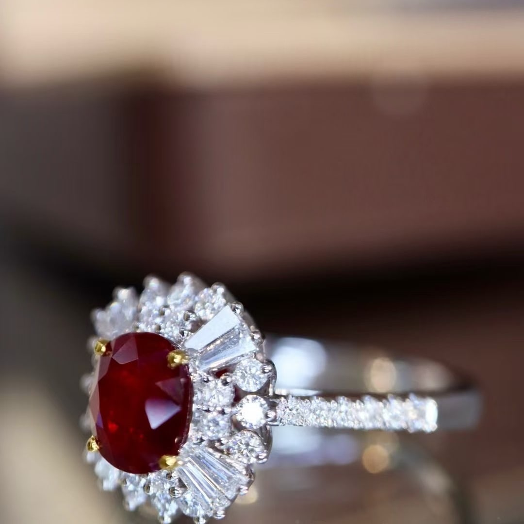 14k Gold 1.36 Ctw Natural Ruby & Diamond Ring - 2