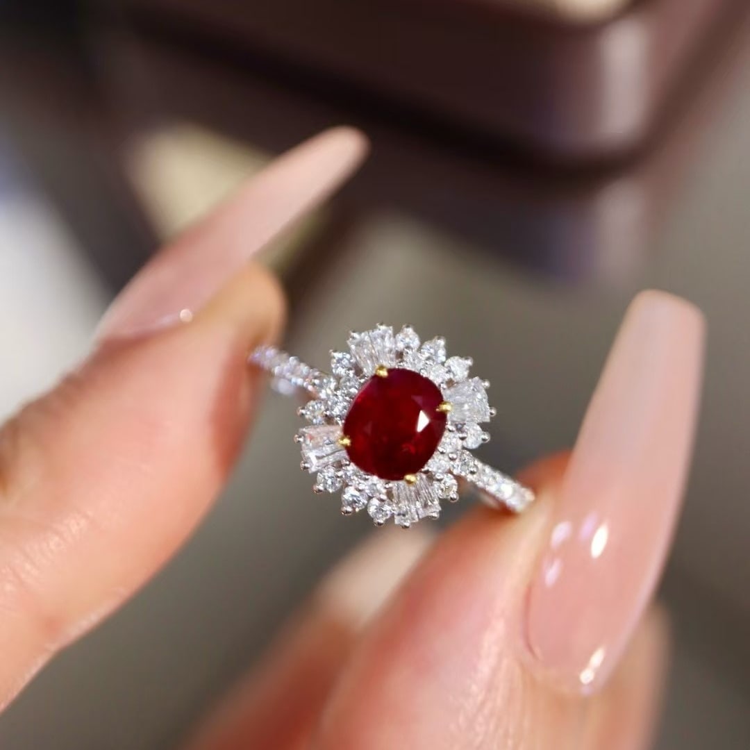 14k Gold 1.36 Ctw Natural Ruby & Diamond Ring - 4