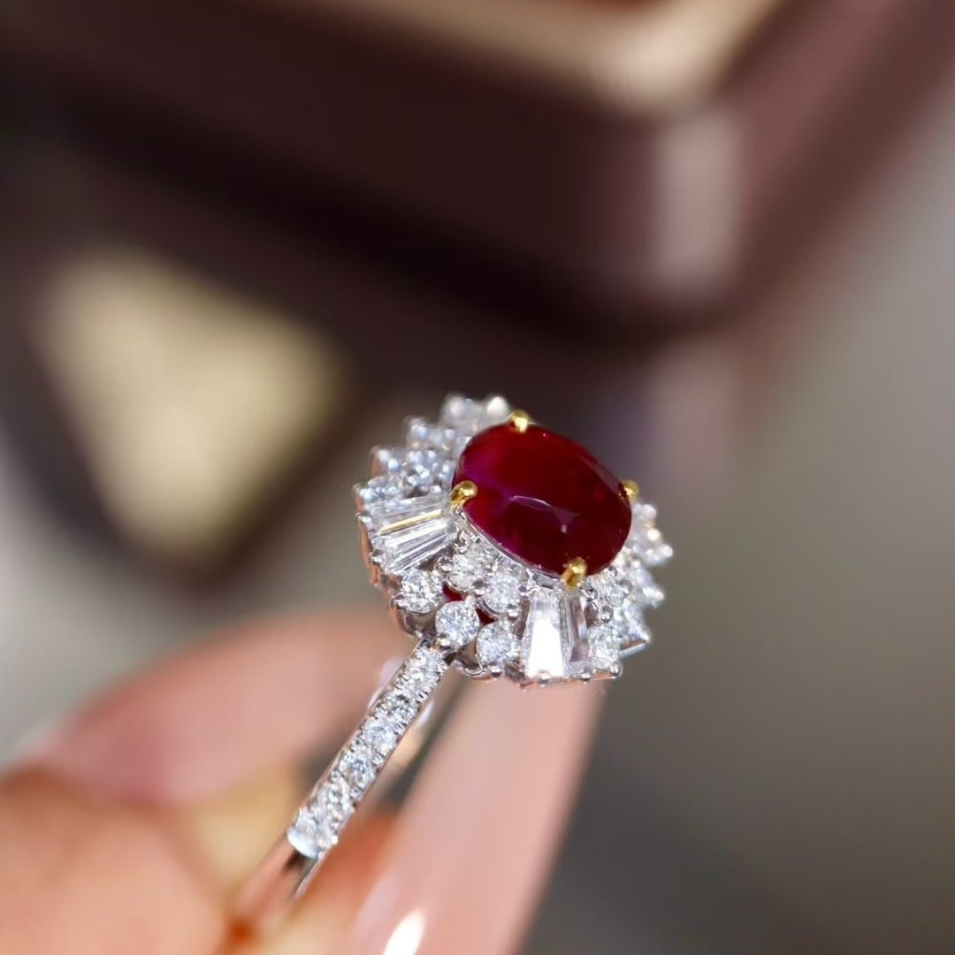 14k Gold 1.36 Ctw Natural Ruby & Diamond Ring - 6