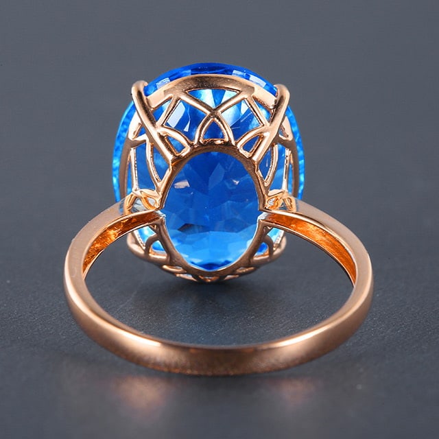 14k Gold 12.02 Ct Natural Topaz Ring - 3
