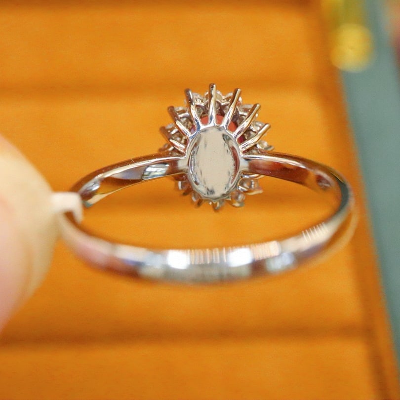 14k Gold 1.51 Ctw Natural Padparadscha Sapphire & Diamond Ring - 2