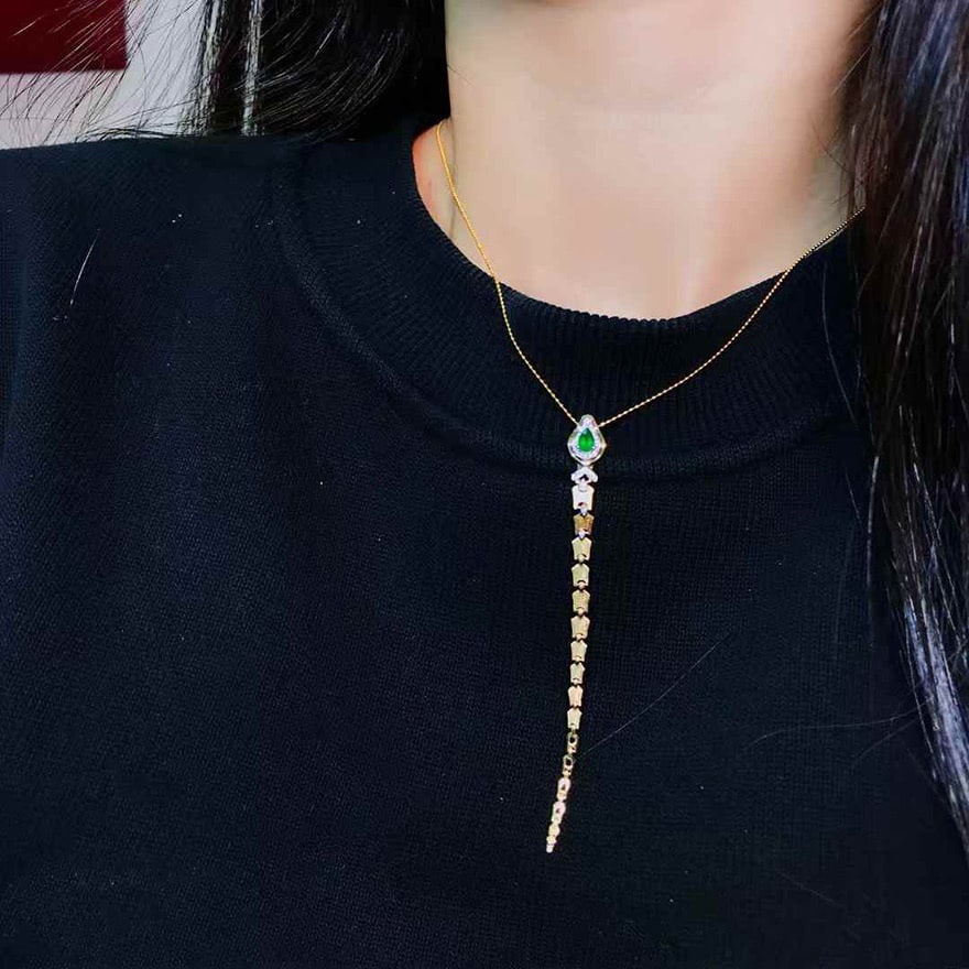14k Gold 0.30 Ctw Vivid Green Natural Emerald & Diamond Ring/pendant( Without Chain ) - 4