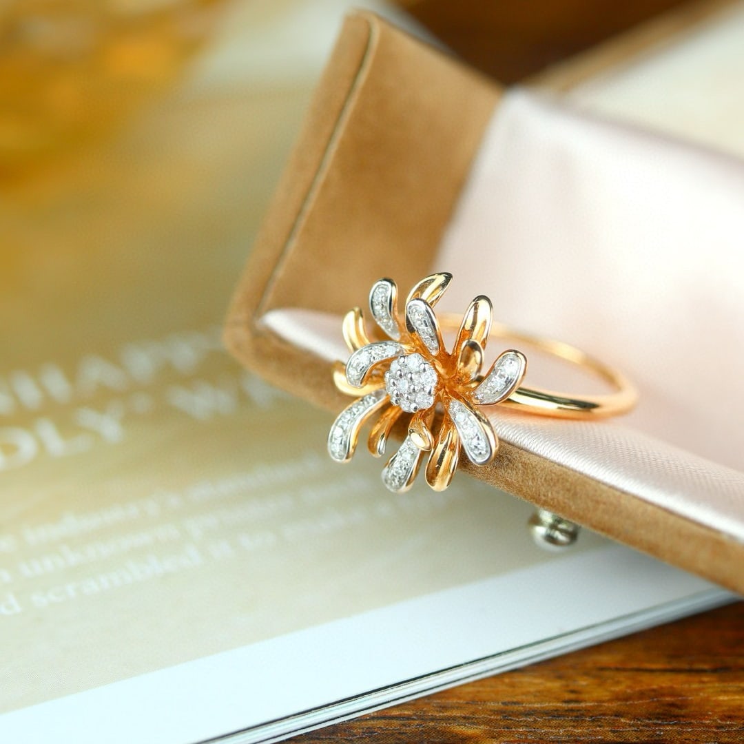 14k Gold 0.25 Ct Natural H Diamond Ring - 3