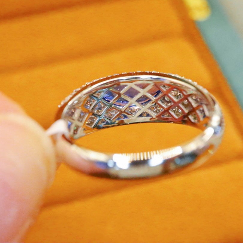14k Gold 1.90 Ctw Natural Sapphire & Diamond Ring - 4