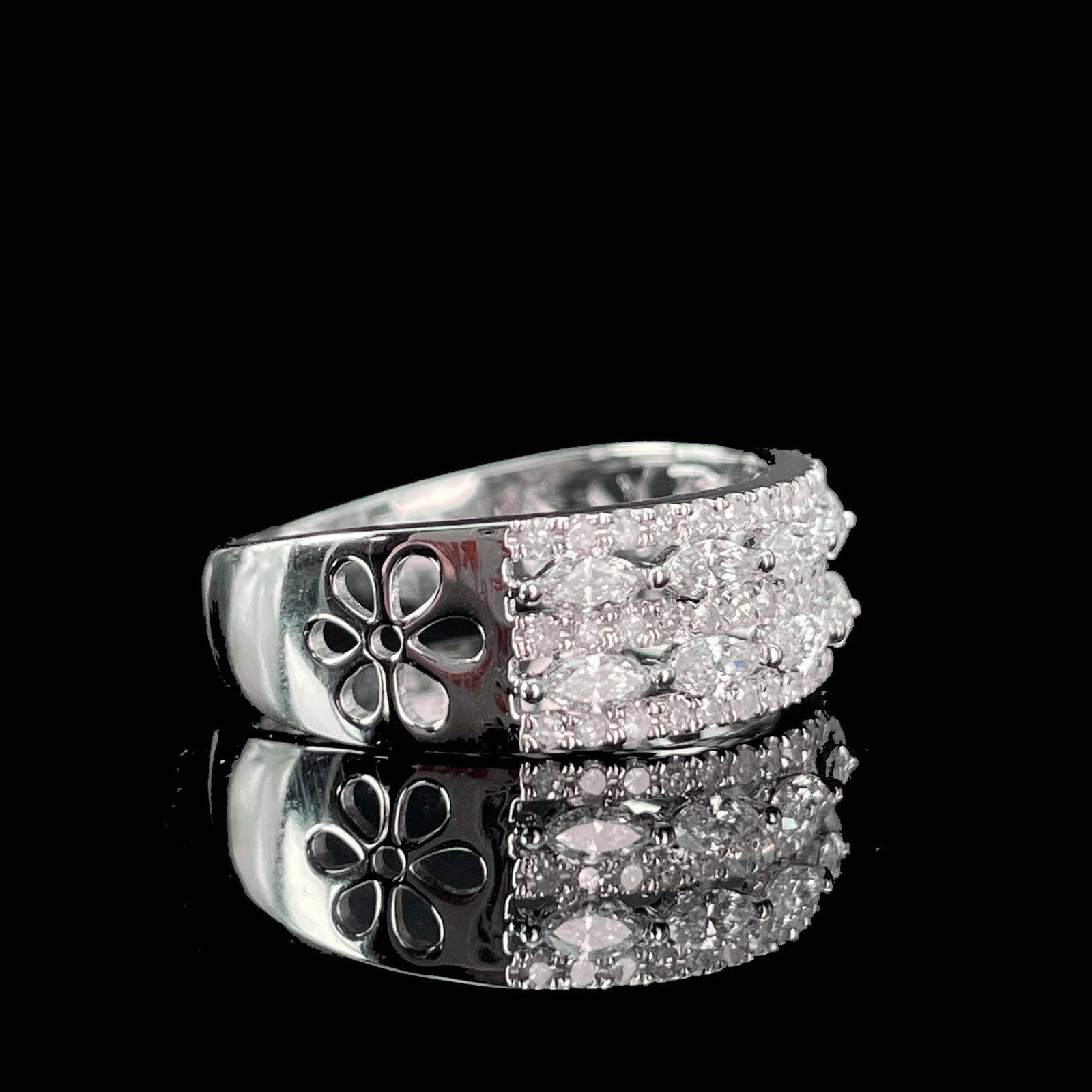 14k Gold 1.1 Ct Natural H Diamond Ring - 3