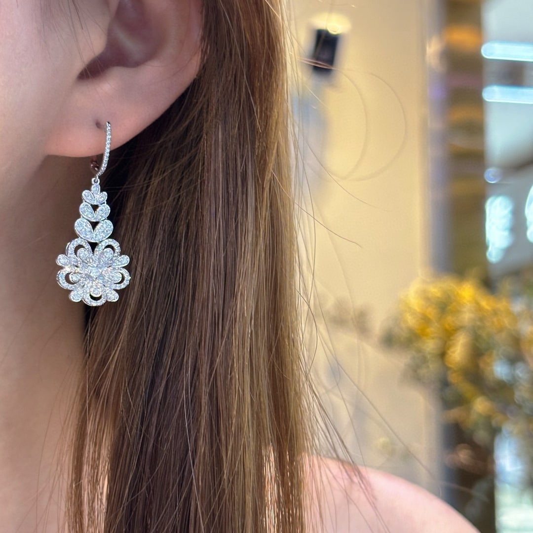 14k Gold 1.3 Ct Natural H Diamond Earrings - 2