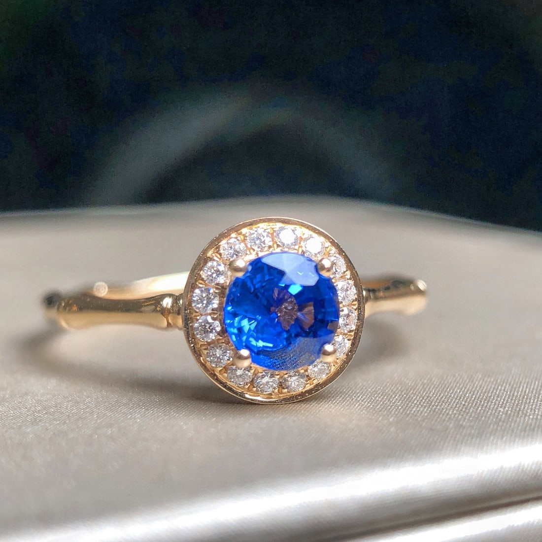 14k Gold 0.62 Ctw Natural Sapphire & Diamond Ring - 3
