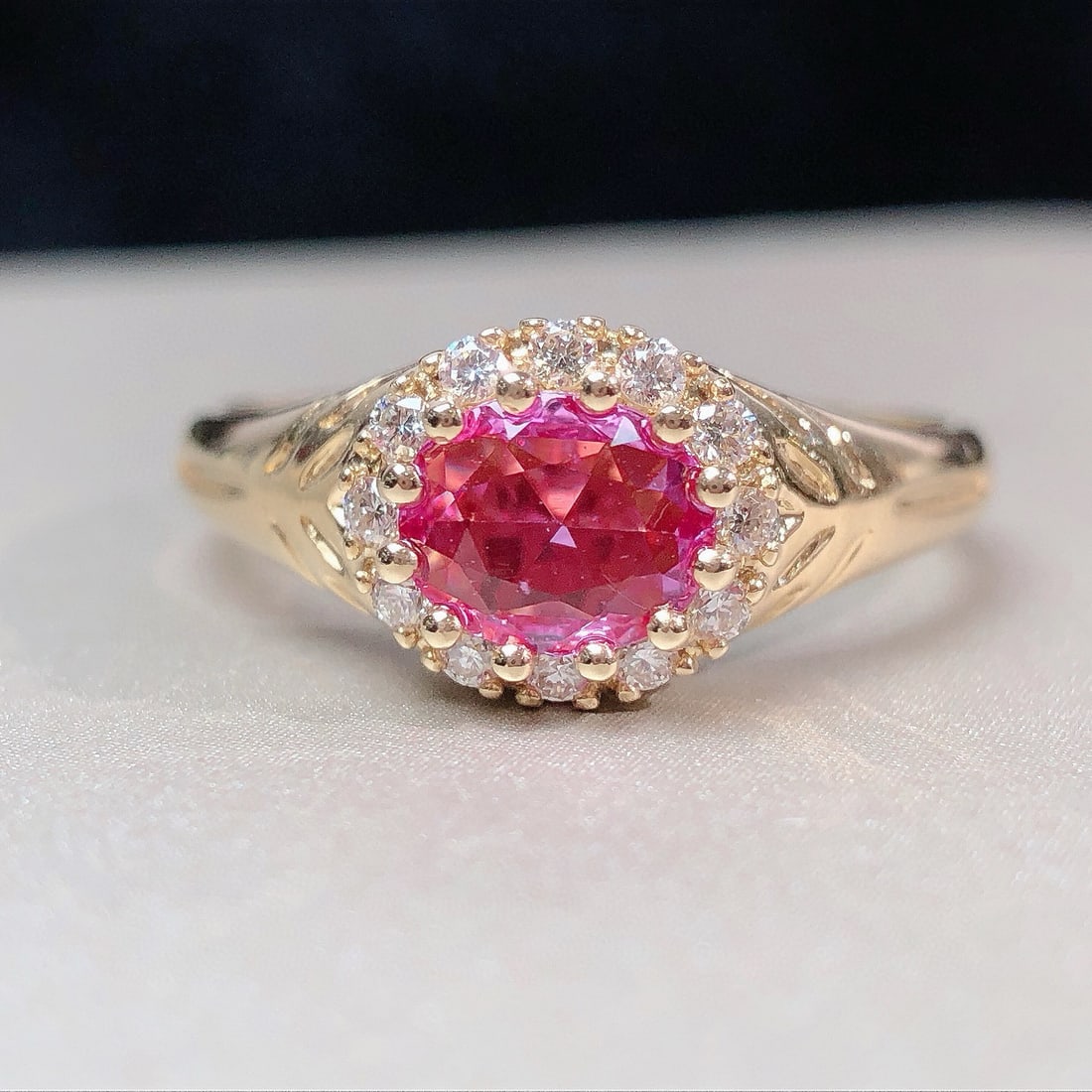 14k Gold 0.60 Ctw Natural Sapphire & Diamond Ring - 3