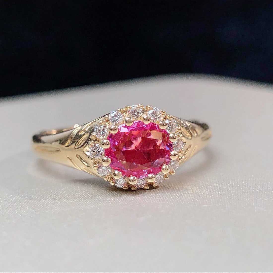 14k Gold 0.60 Ctw Natural Sapphire & Diamond Ring - 4