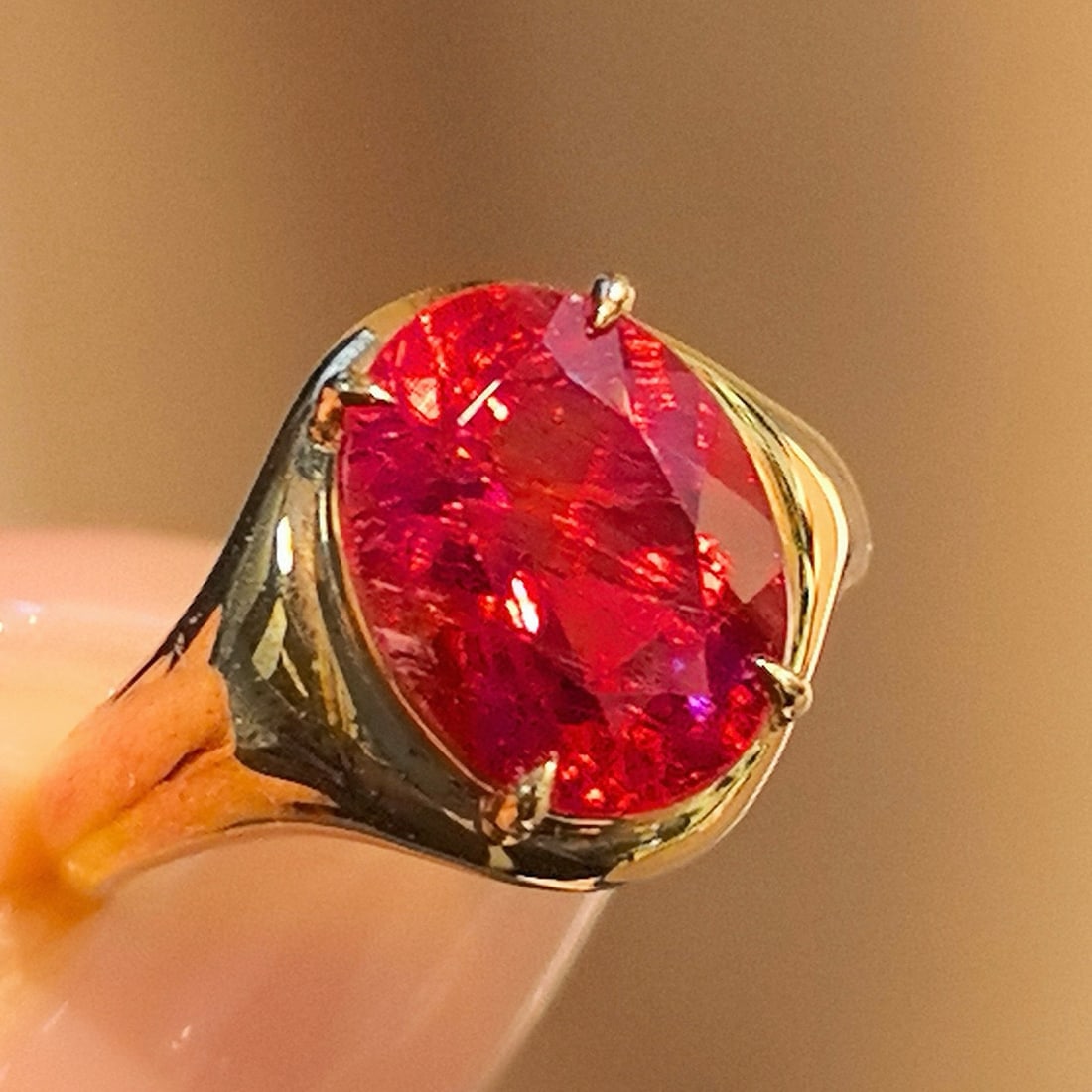 14k Gold 4.6 Ct Natural Tourmaline Ring - 4