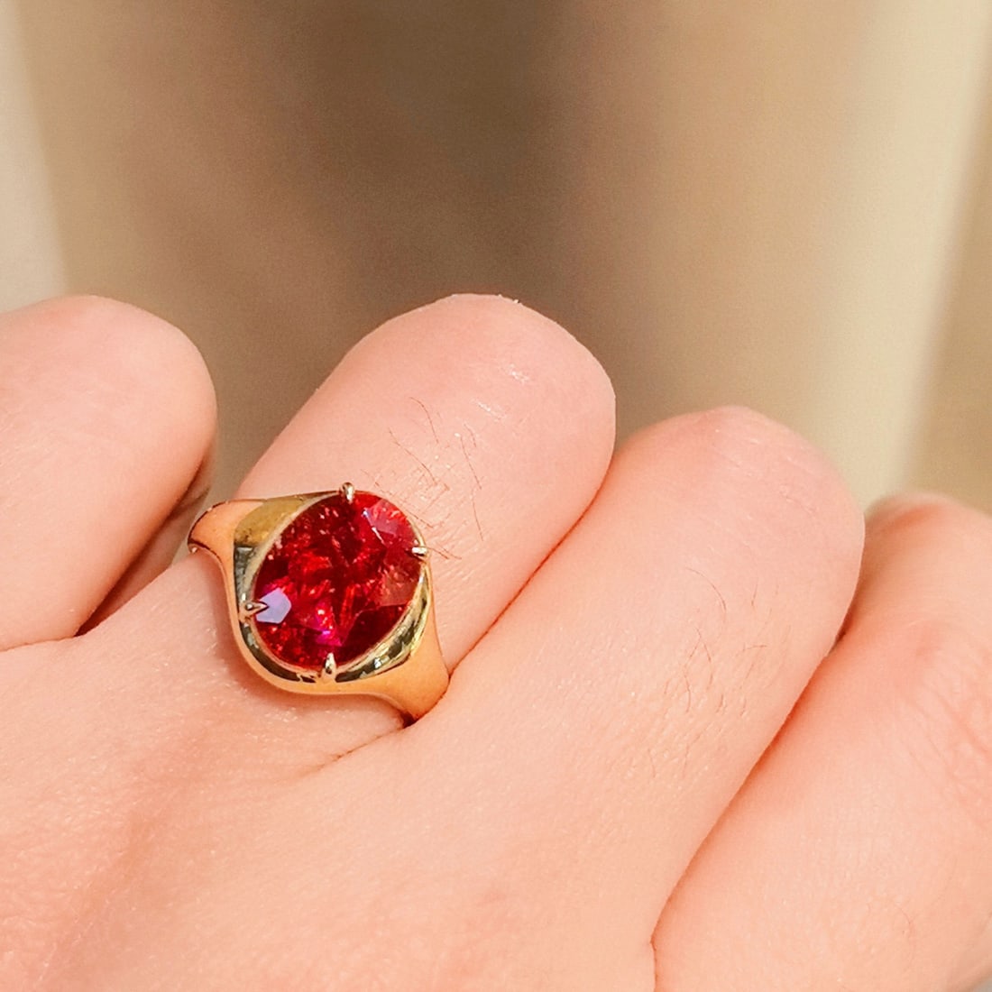 14k Gold 4.6 Ct Natural Tourmaline Ring - 7