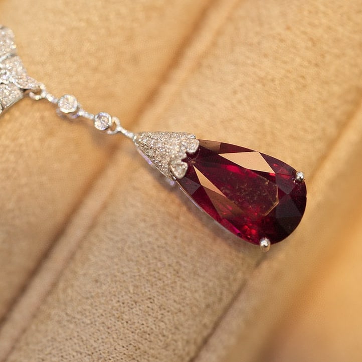 14k Gold 4.12 Ct Natural Tourmaline & Diamond Pendant( Without Chain ) - 4