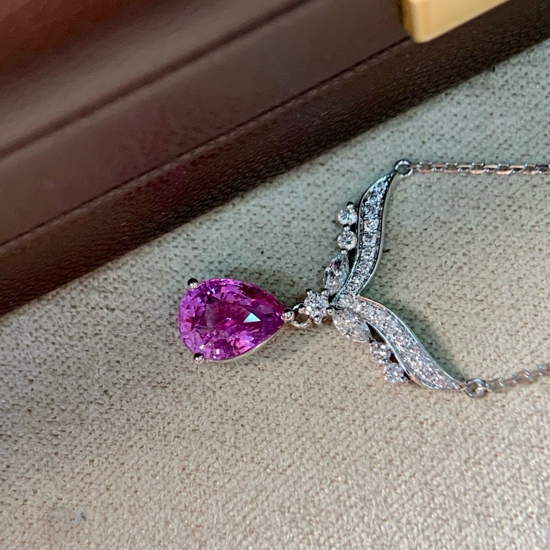 14k Gold 1.31 Ctw Natural Sapphire & Diamond Necklace - 5