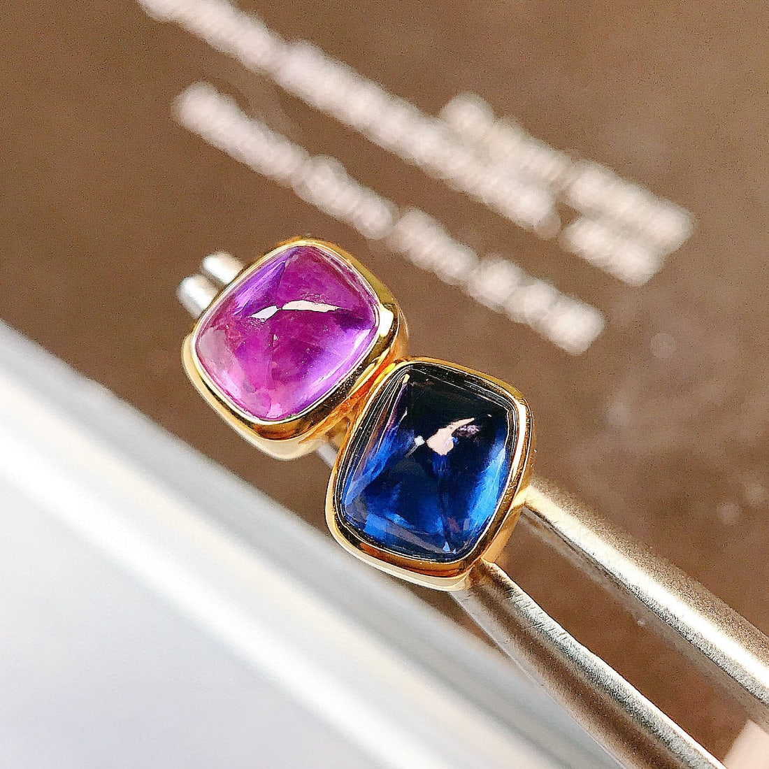 14k Gold 2.05 Ct Natural Sapphire Earrings - 4
