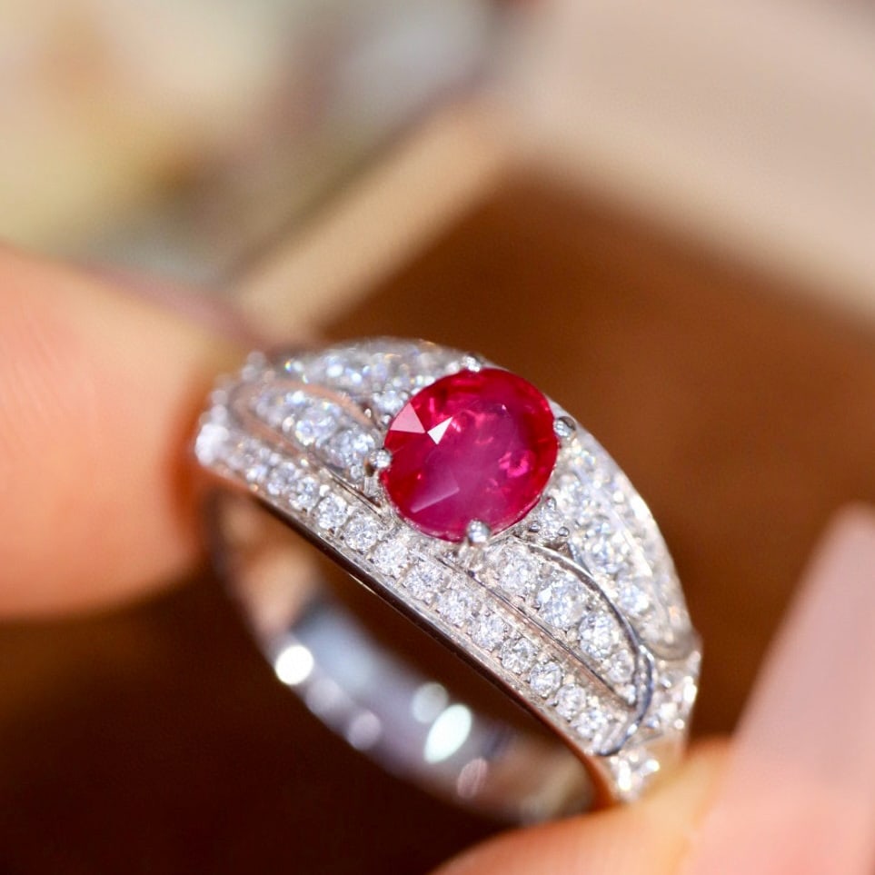 14k Gold 1.50 Ctw Natural Ruby & Diamond Ring - 7