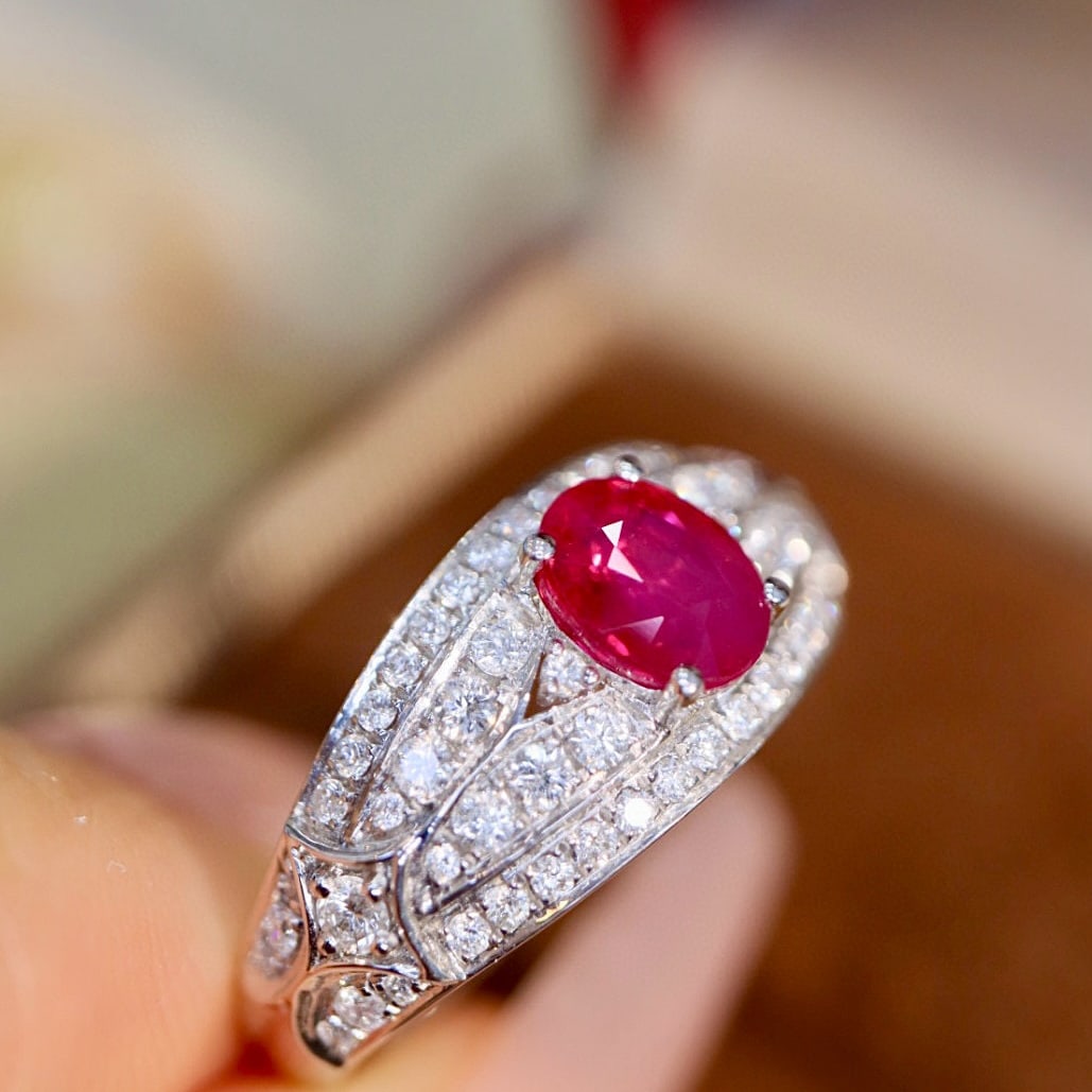 14k Gold 1.50 Ctw Natural Ruby & Diamond Ring - 8