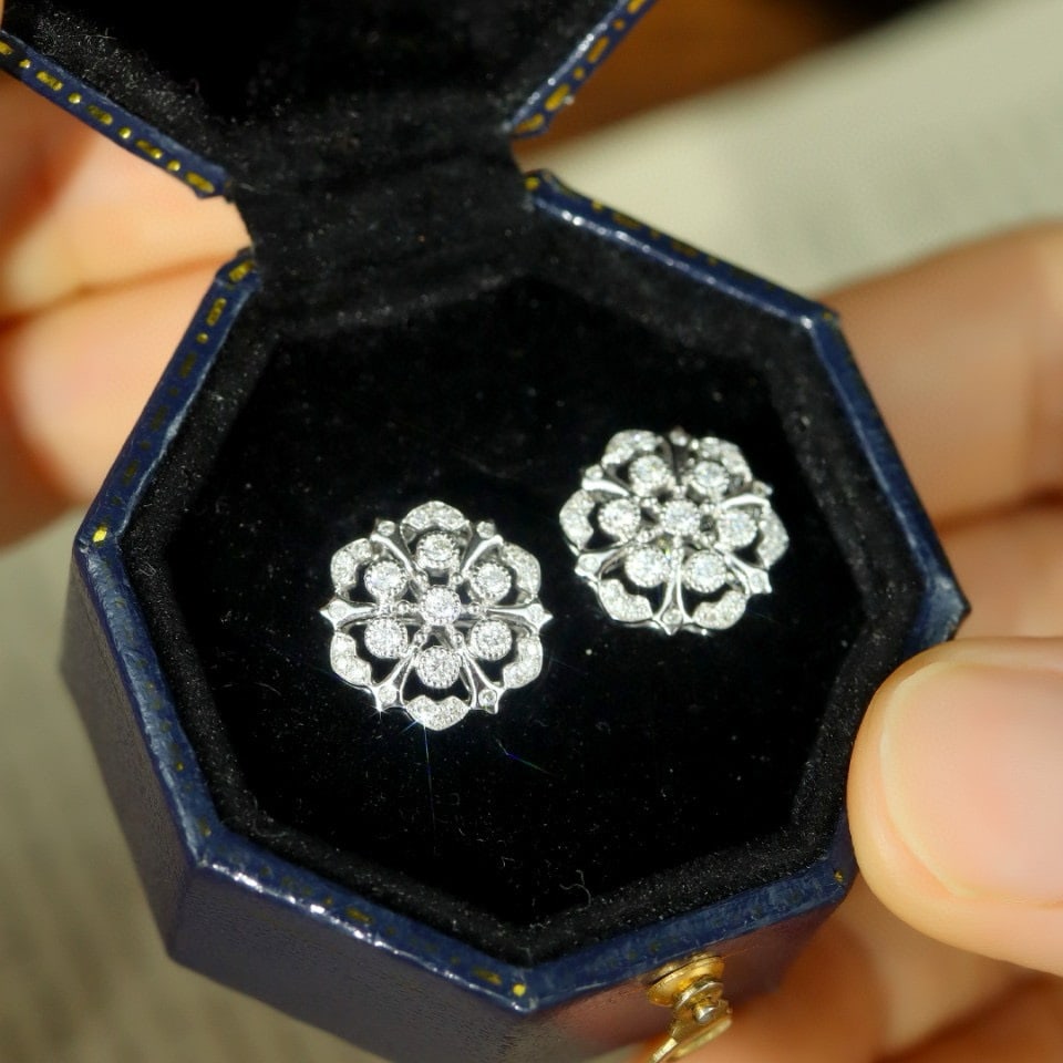 14k Gold 0.32 Ct Natural H Diamond Earrings - 2