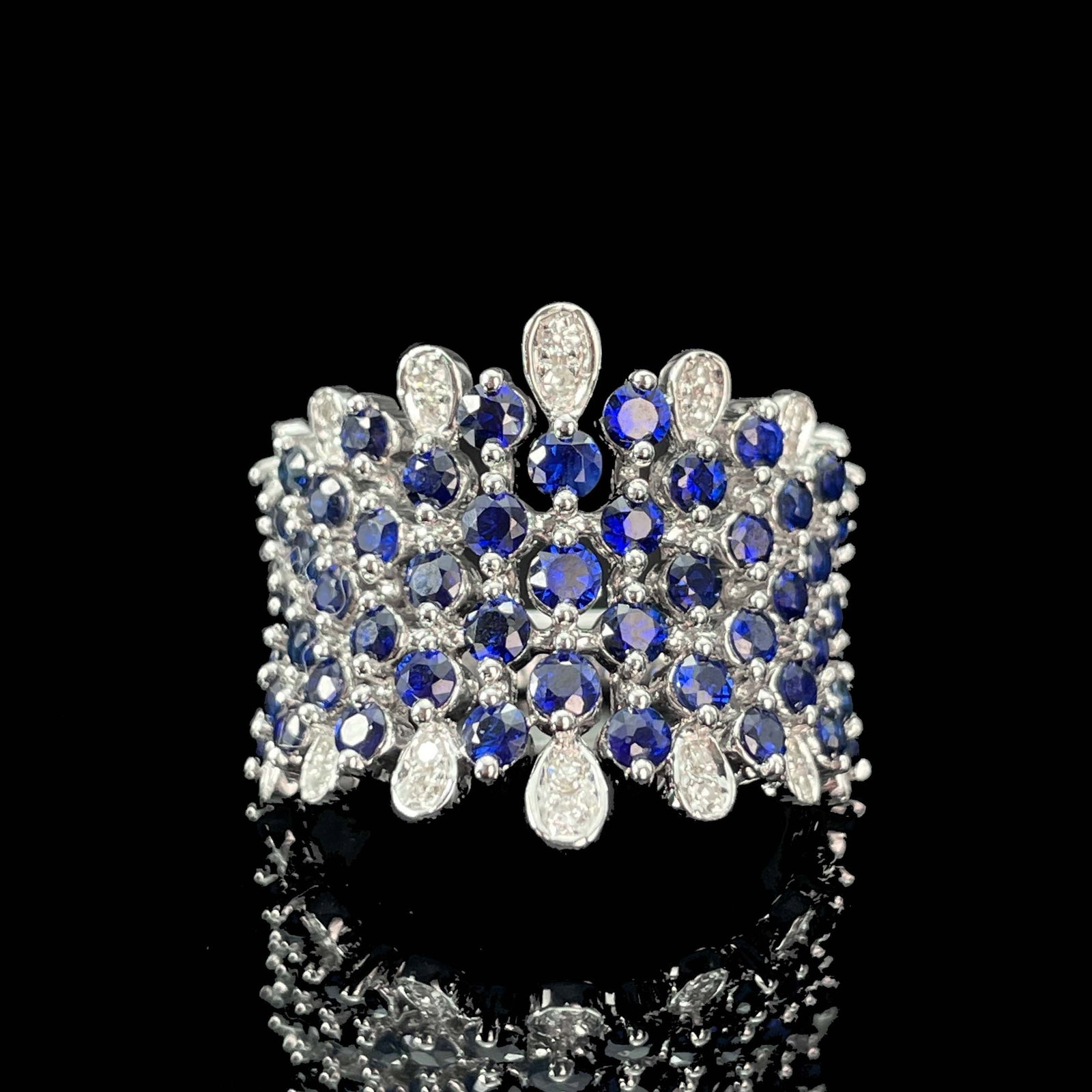 14k Gold 3.10 Ctw Natural Sapphire & Diamond Ring - 2