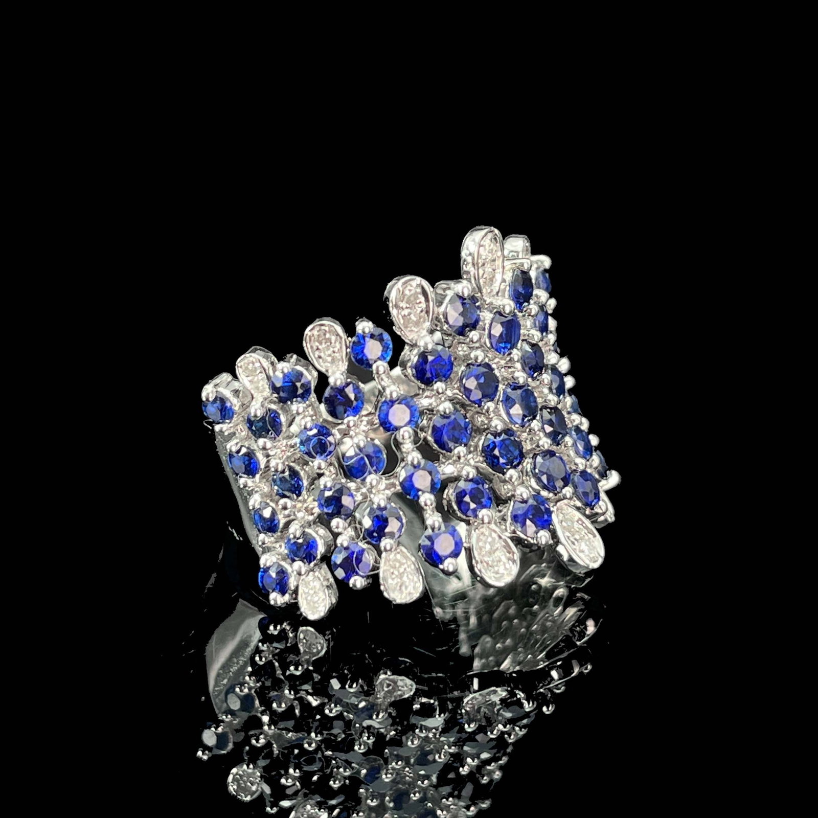 14k Gold 3.10 Ctw Natural Sapphire & Diamond Ring - 3